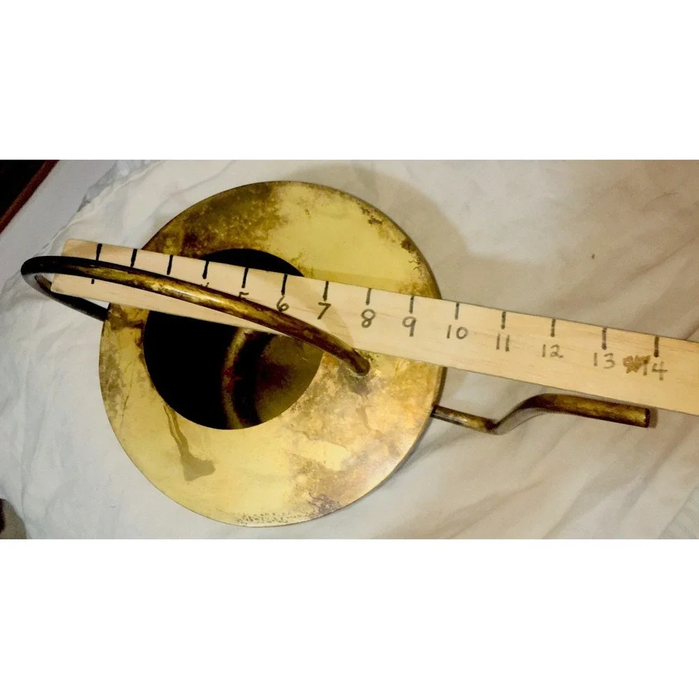 Burnished Gold Metal Standard Watering Can Long Spout, Large Filling Opening
